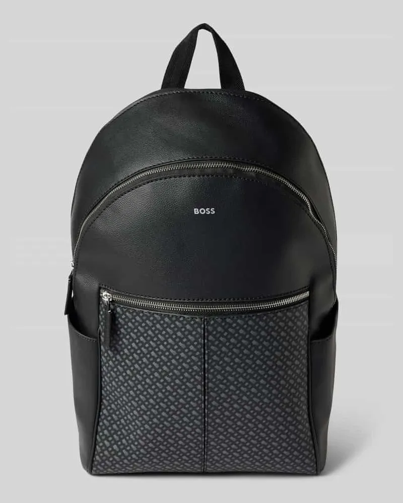HUGO BOSS Rucksack mit Label-Print Modell 'Zair Black