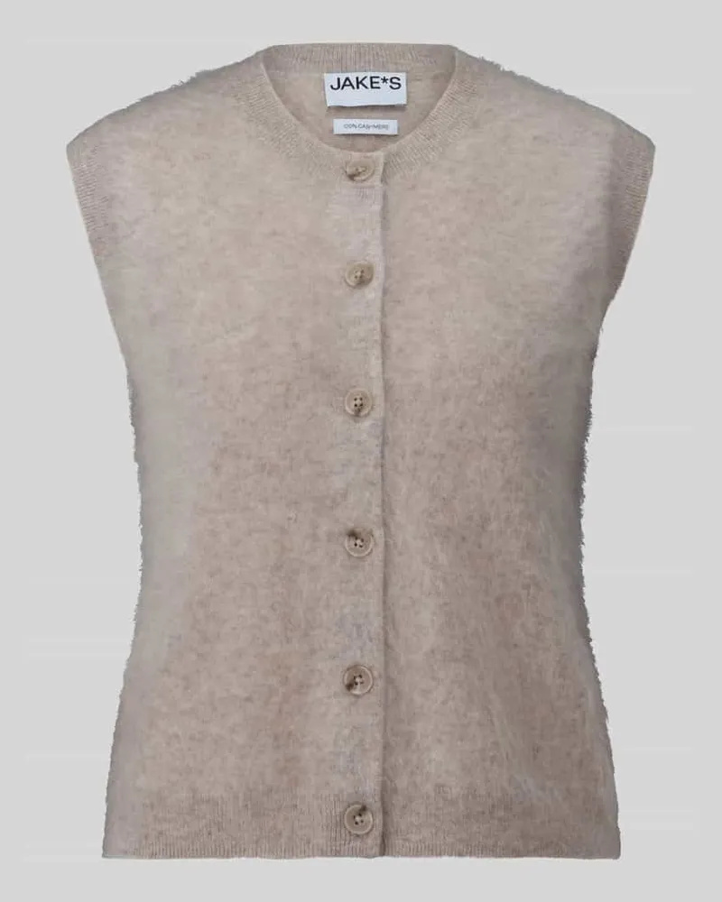 JAKE*S Regular Fit Weste aus reinem Kaschmir Taupe
