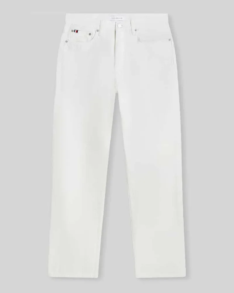 Tommy Hilfiger Straight Fit Jeans aus reiner Baumwolle im 5-Pocket-Design Weiss
