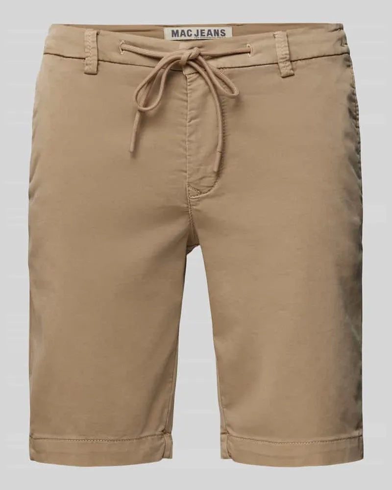 MAC Jeans Regular Fit Shorts mit Tunnelzug Camel
