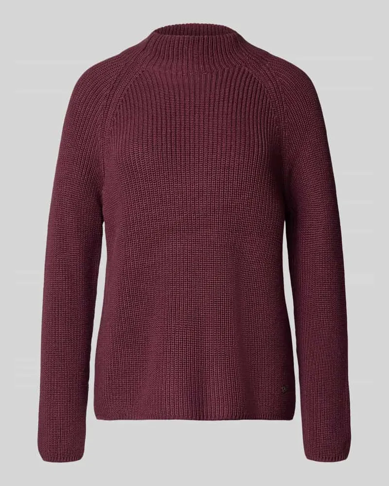 monari Strickpullover mit Stehkragen Bordeaux