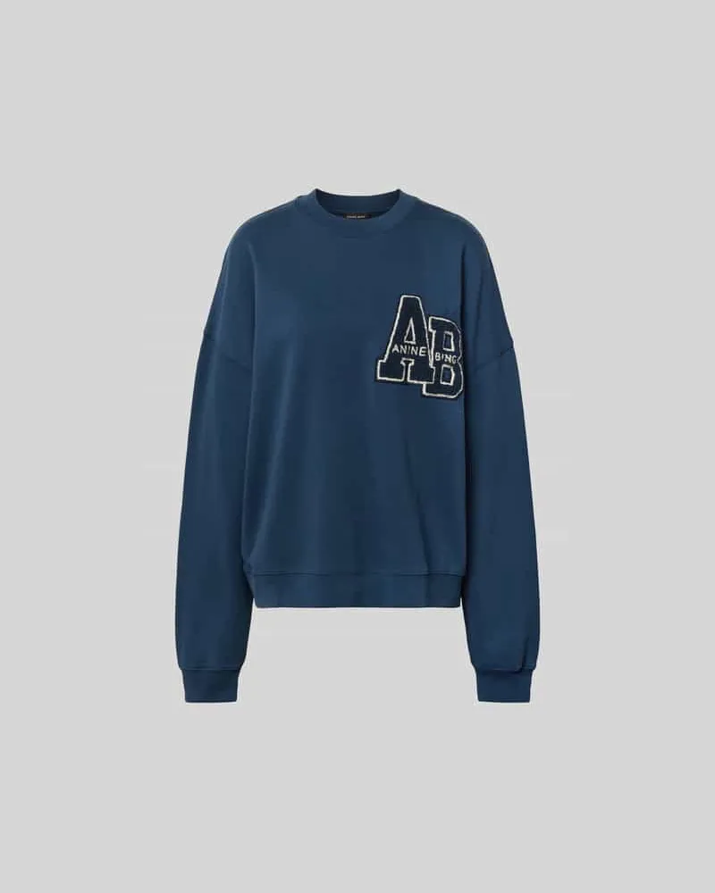 Anine Bing Oversized Sweatshirt mit Logo-Patch Dunkelblau