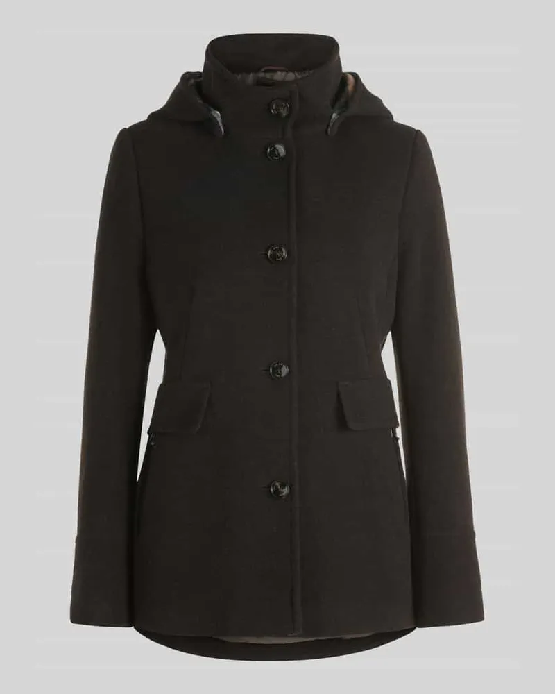 Gil Bret Regular Fit Parka aus Woll-Mix Dunkelbraun