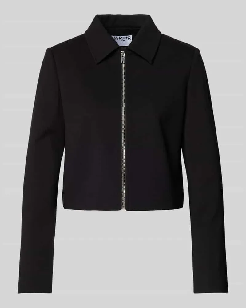 JAKE*S Cropped Blazer mit Reißverschluss Black