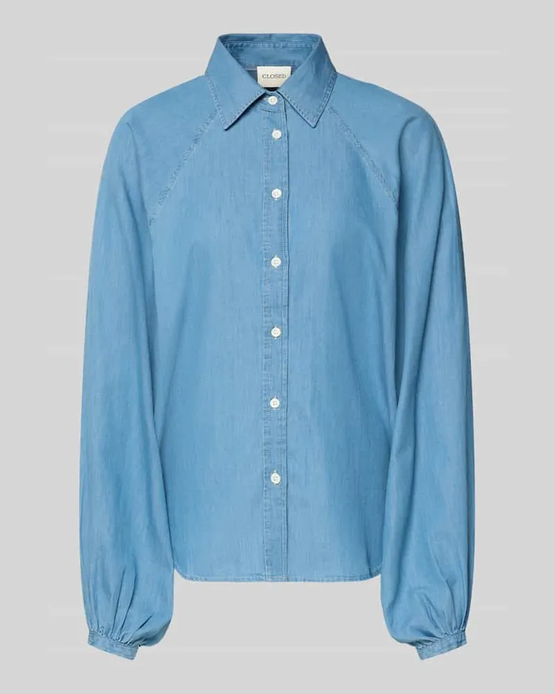 Closed Relaxed Fit Bluse in Denim-Optik Hellblau