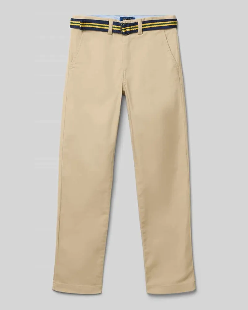 Ralph Lauren Straight Fit Stoffhose mit Eingrifftaschen Modell 'Bedford Beige