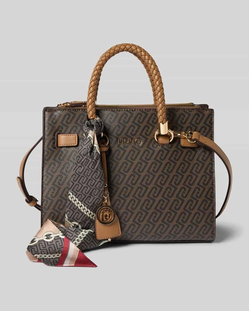 Liu Jo Handtasche mit Label-Applikation im Allover-Look Dunkelbraun