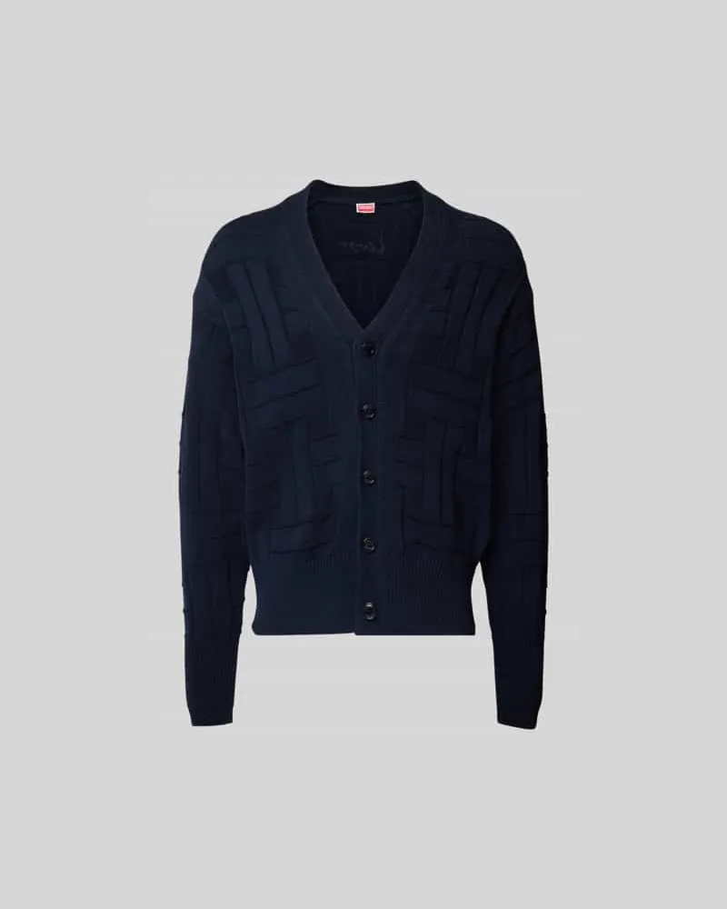 Kenzo Cardigan mit Logo-Stitching Dunkelblau