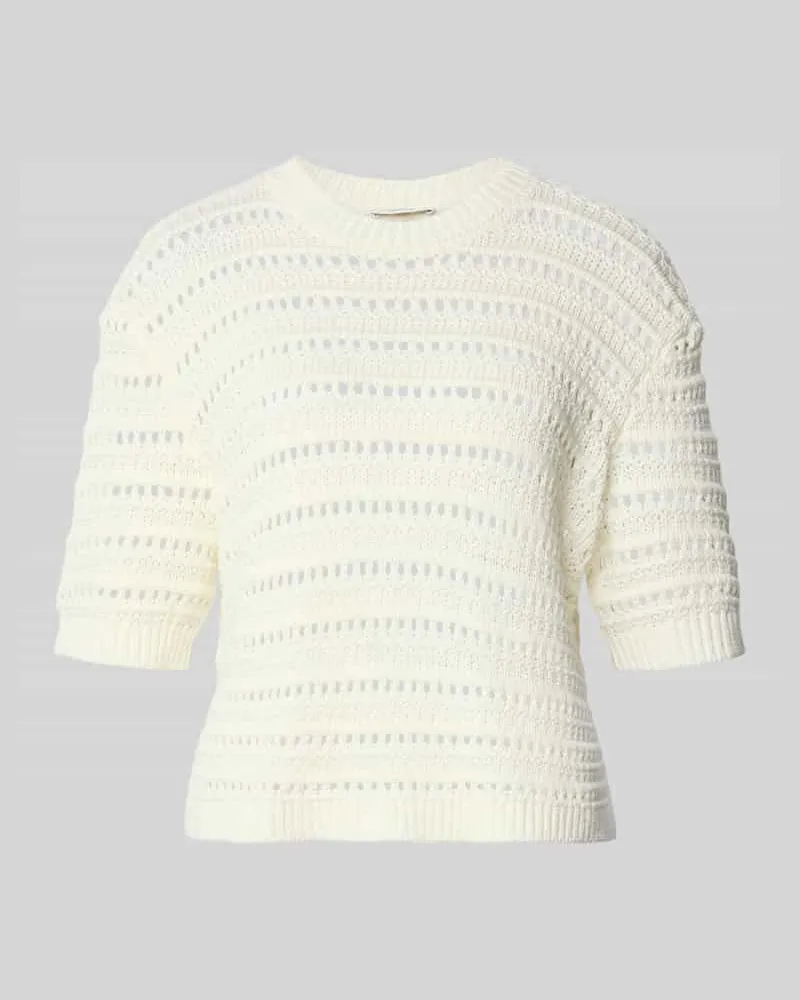 OPUS Regular Fit Sweatshirt mit Lochmuster Modell 'Mina Offwhite