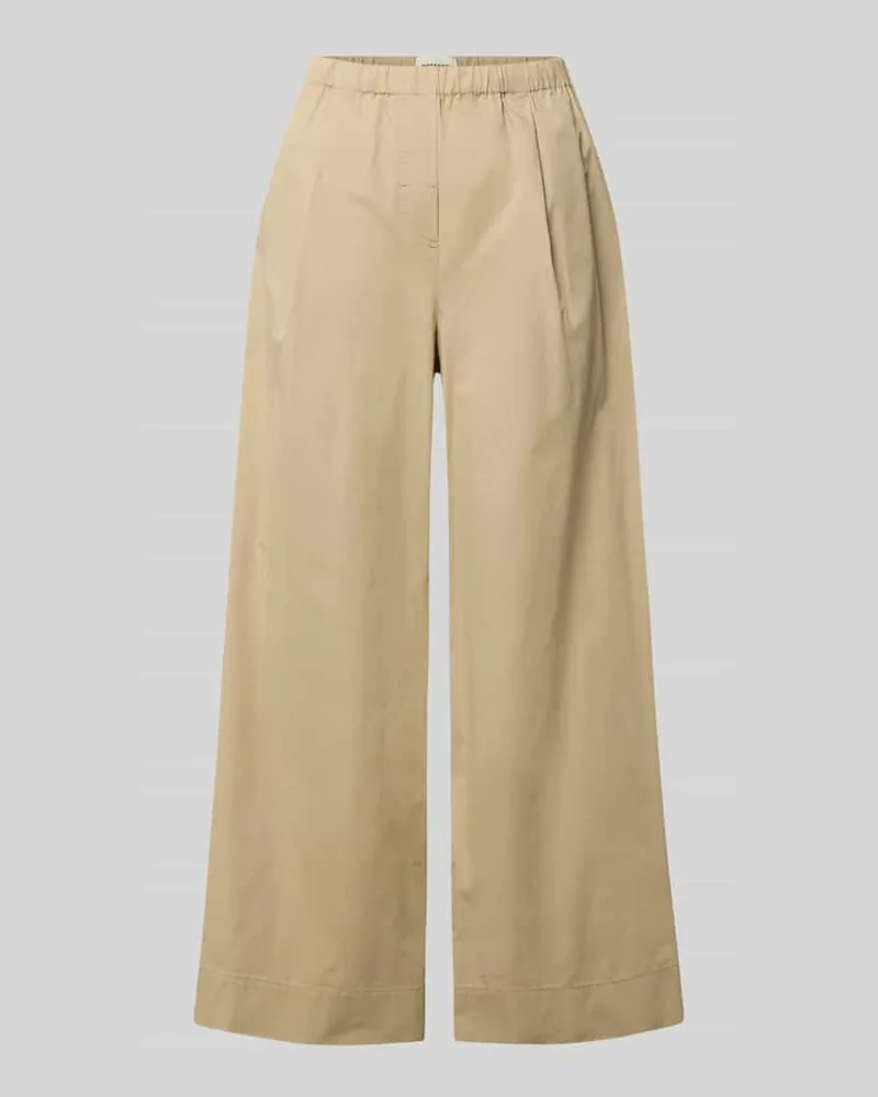 Max Mara Weite Hose aus reiner Baumwolle Beige