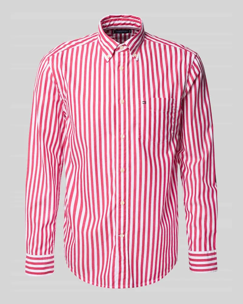 Tommy Hilfiger Regular Fit Freizeithemden aus reiner Baumwolle Rot