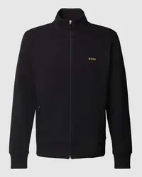 HUGO BOSS Sweatjacke mit Stehkragen Modell 'Skaz Black