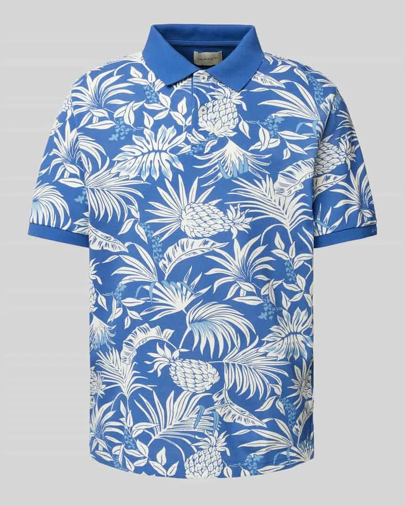 Gant Poloshirt mit kurze Knopfleiste Royal