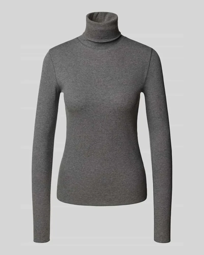 Ralph Lauren Longsleeve aus Lyocell-Mix in Strick-Optik Mittelgrau