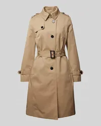 JAKE*S Trenchcoat mit Gürtel und Ärmelriegeln Sand