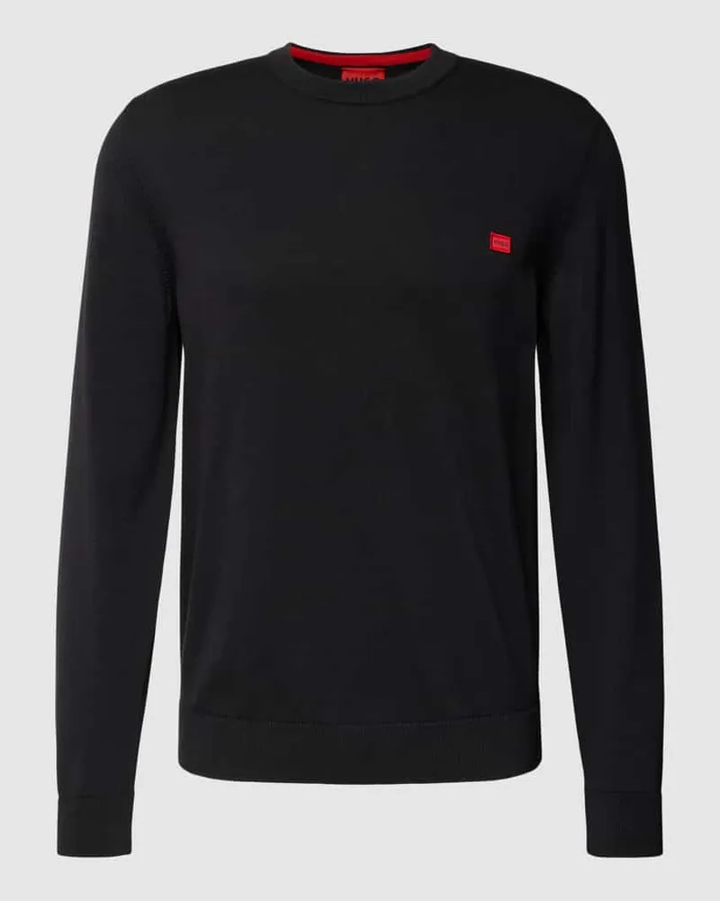 HUGO BOSS Regular Fit Strickpullover aus reine Baumwolle Modell 'CASSIUS Black