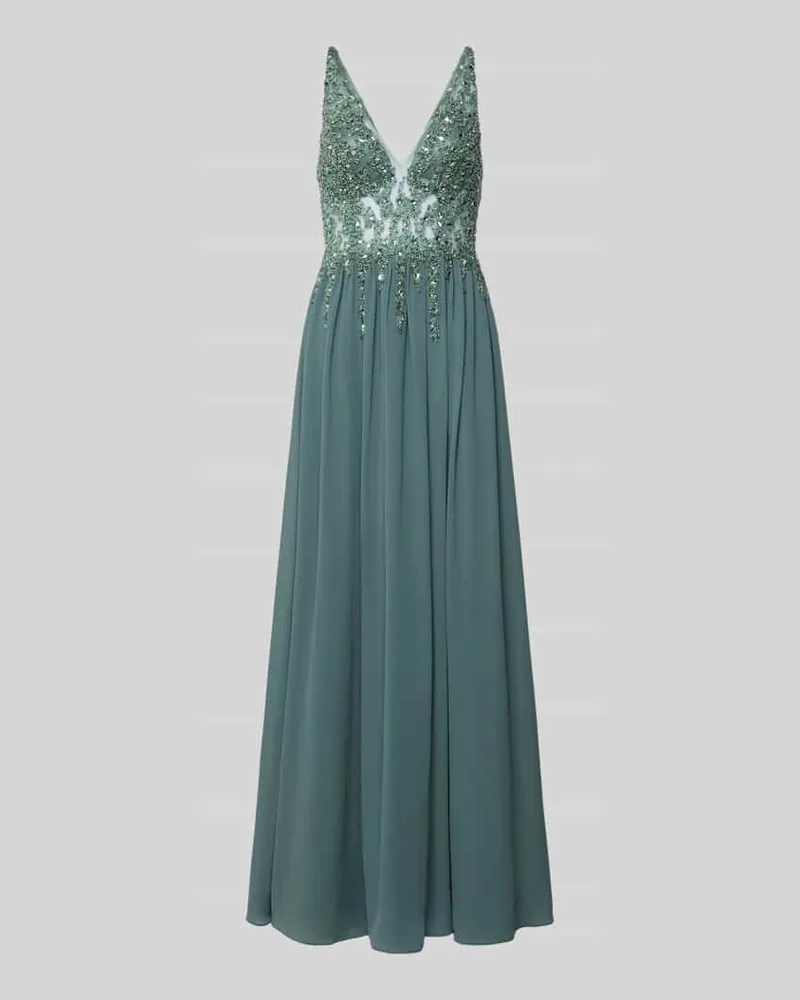 Mascara Abendkleid mit Ziersteinen Gruen