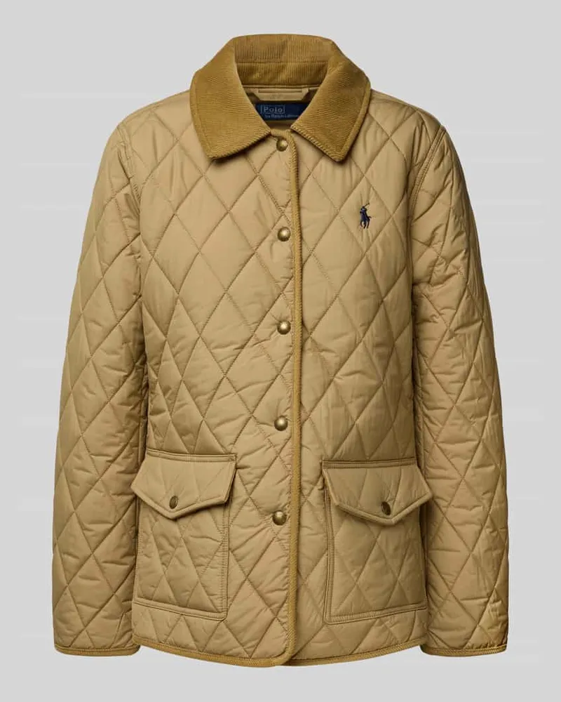 Ralph Lauren Steppjacke mit Umlegekragen und Pattentaschen Khaki