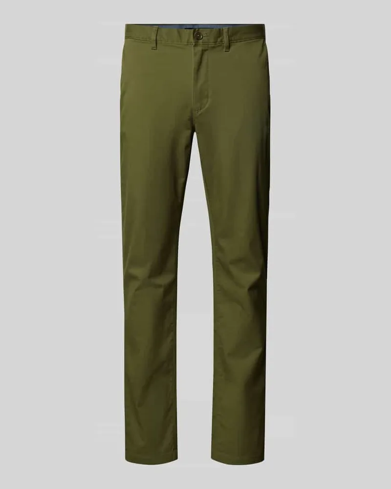 Tommy Hilfiger Straight Fit Chino aus Baumwoll-Mix Oliv