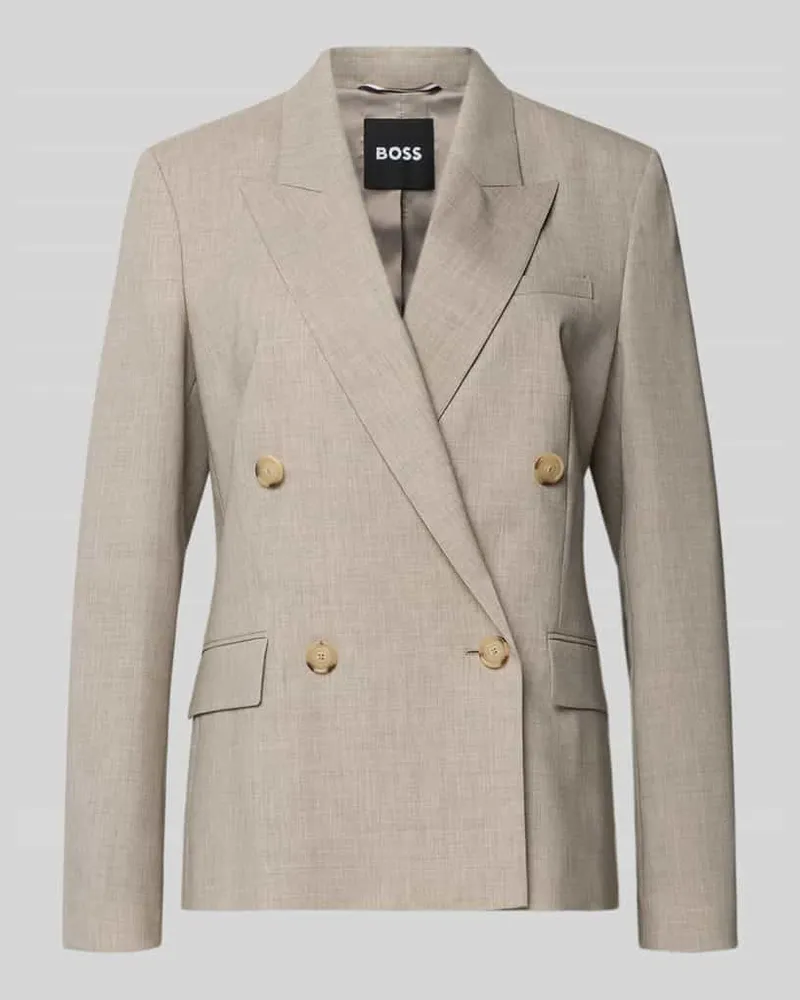 HUGO BOSS Regular Fit Blazer aus reiner Schurwolle Modell 'JALETO9 Beige