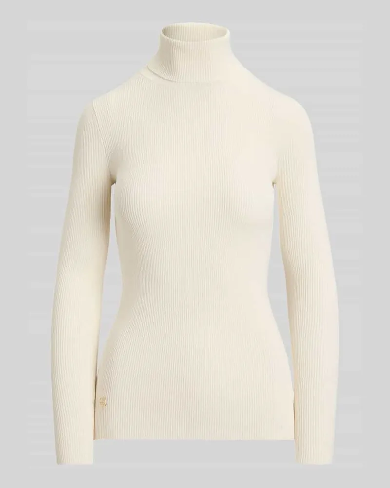 Ralph Lauren Slim Fit Rollkragenpullover aus Baumwoll-Modal-Mix Ecru