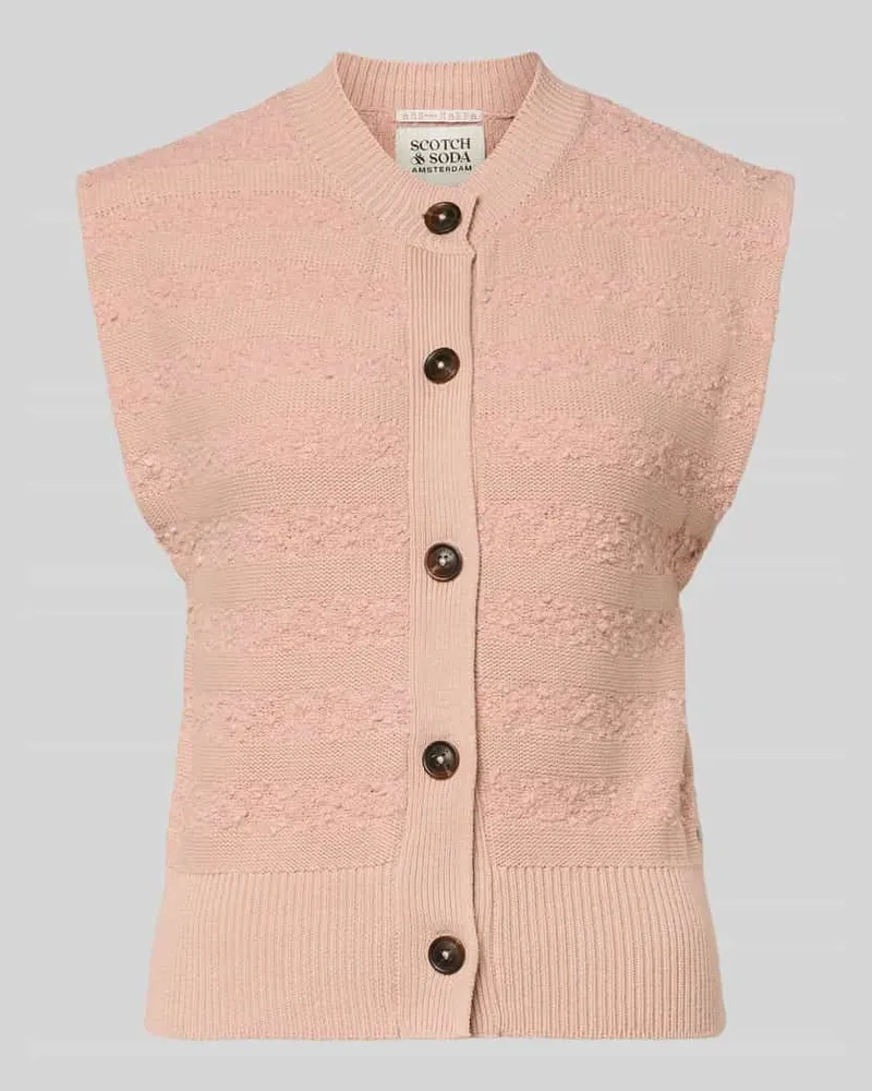 Scotch&Soda Strickweste mit Rundhalsausschnitt Hellrosa
