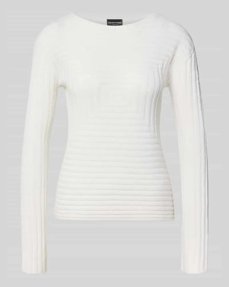 Emporio Armani Strickpullover mit Strukturmuster Weiss