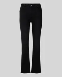 Goldgarn Kick Flare Fit Jeans mit Fransen Modell 'LINDENHOF Black