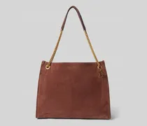 Shopper aus Rindsleder mit Label-Applikation