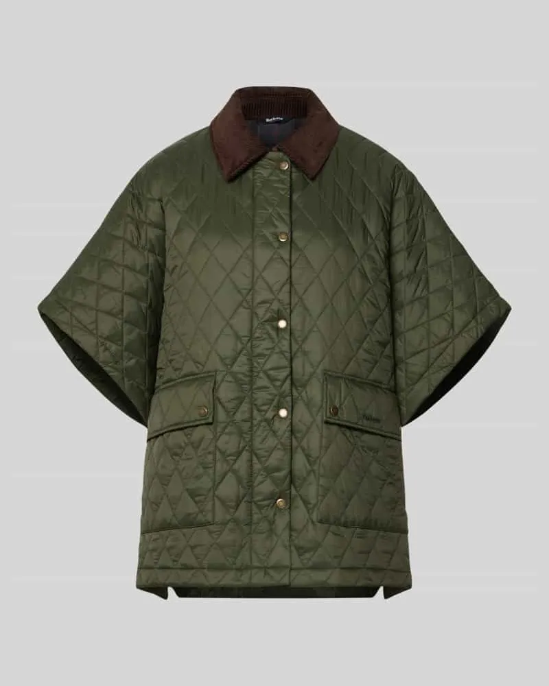 Barbour Oversized Poncho mit Umlegekragen Modell 'MILDRED QUILTED CAPE Oliv