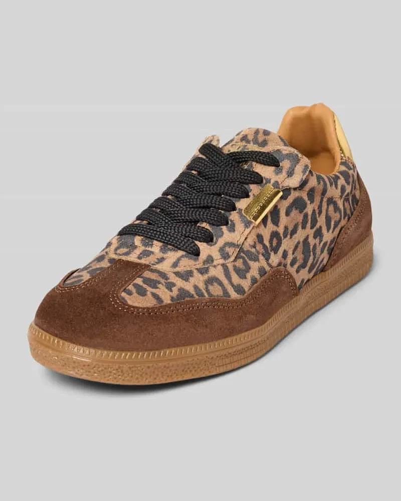 Steve Madden Ledersneaker mit Label-Applikation Modell 'EMPORIA Cognac