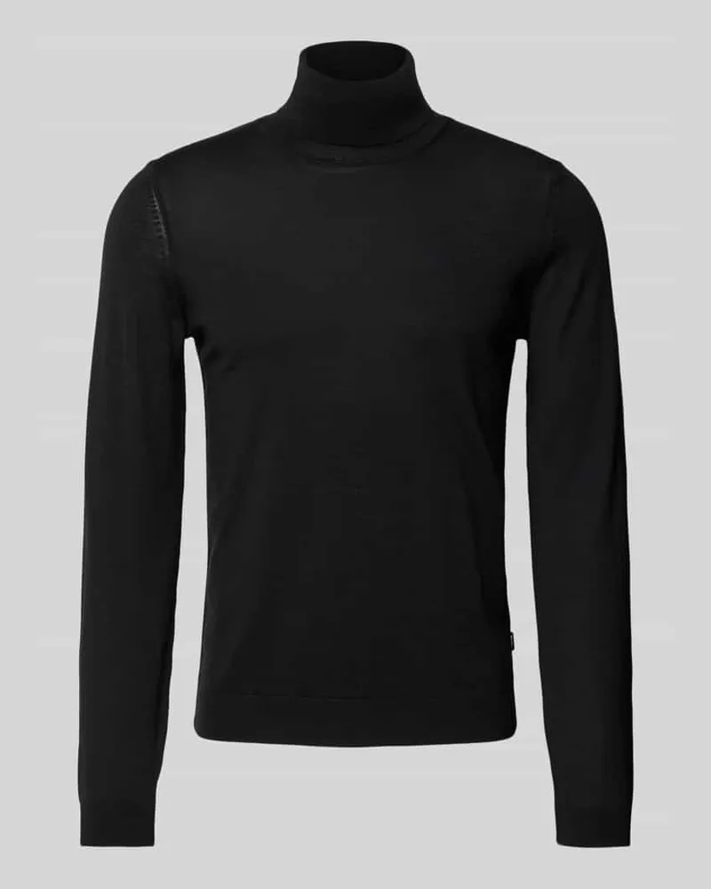 HUGO BOSS Strickpullover mit Rollkragen Modell 'Musso Black