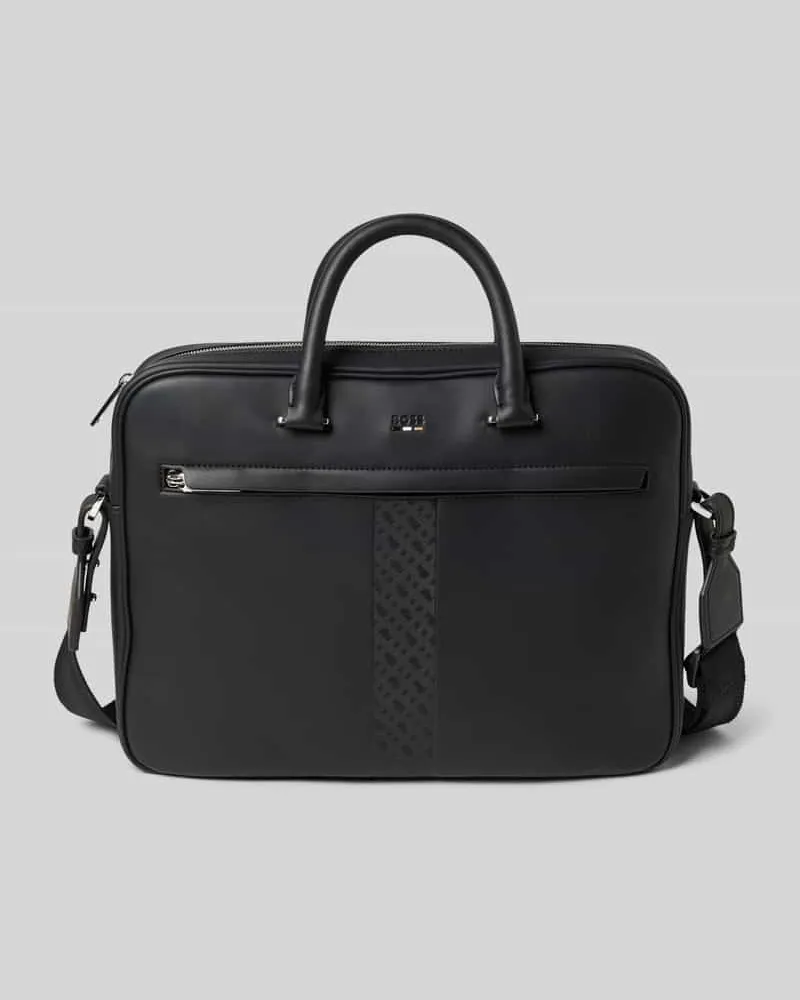 HUGO BOSS Laptoptasche mit Reißverschlussfächern außen Modell 'RAY Black