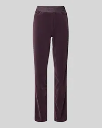 Marc Cain Stoffhose mit elastischem Logo-Bund Aubergine