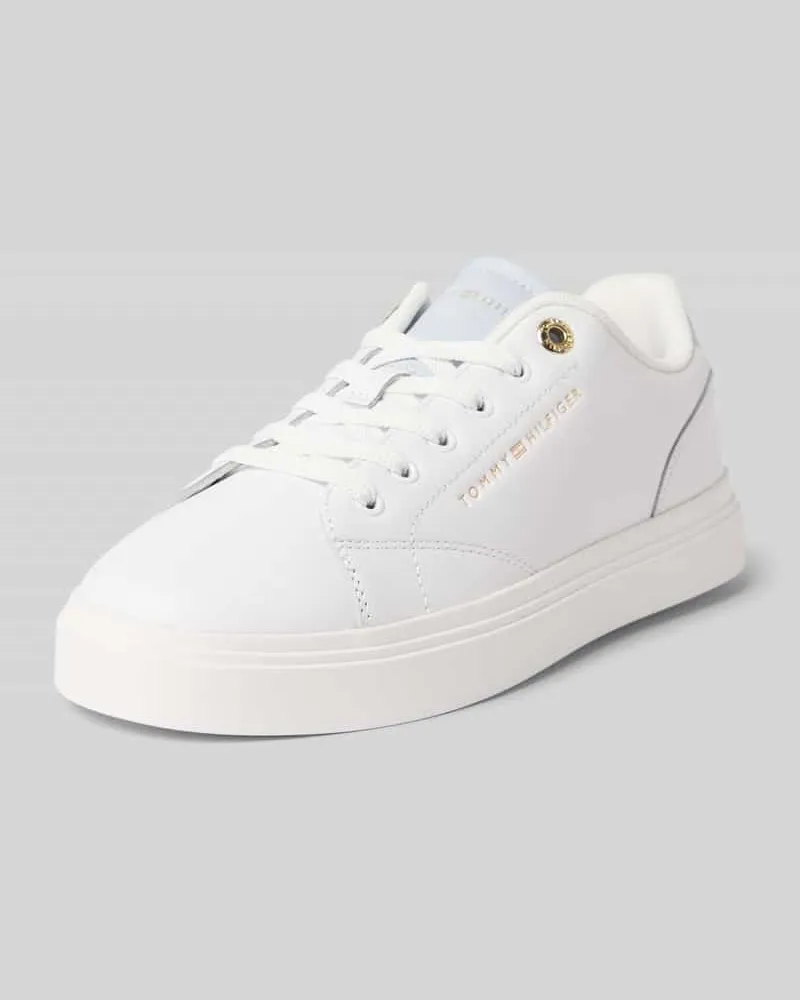 Tommy Hilfiger Low Top Sneaker aus Leder-Mix Weiss