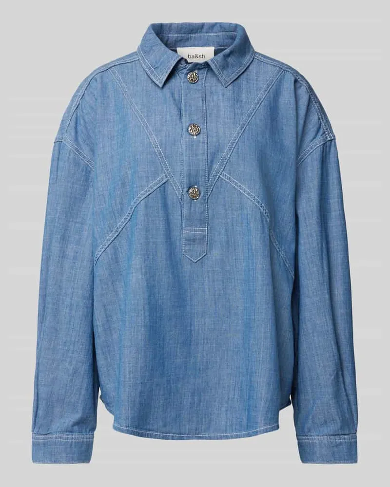 ba&sh Jeansbluse aus reiner Baumwolle Modell 'KOOL Hellblau