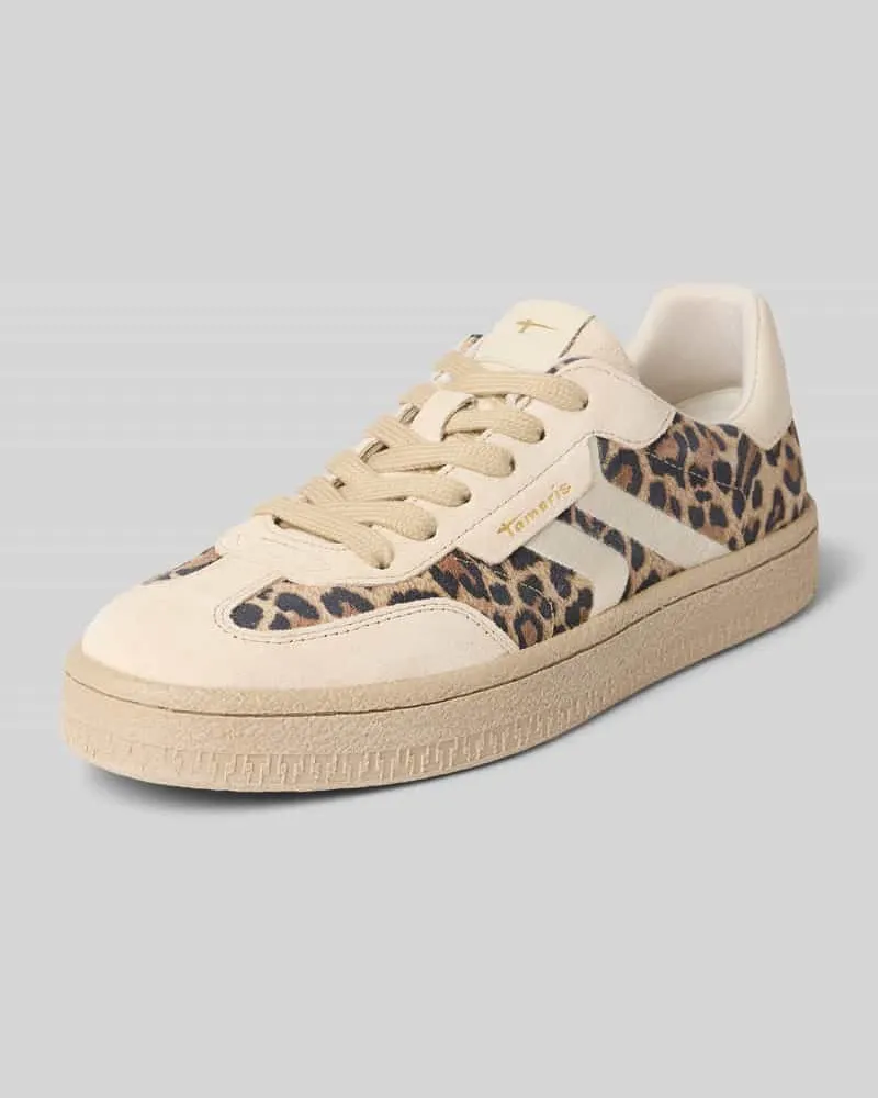 Tamaris Low Top Sneaker aus echtem Rindsleder Beige