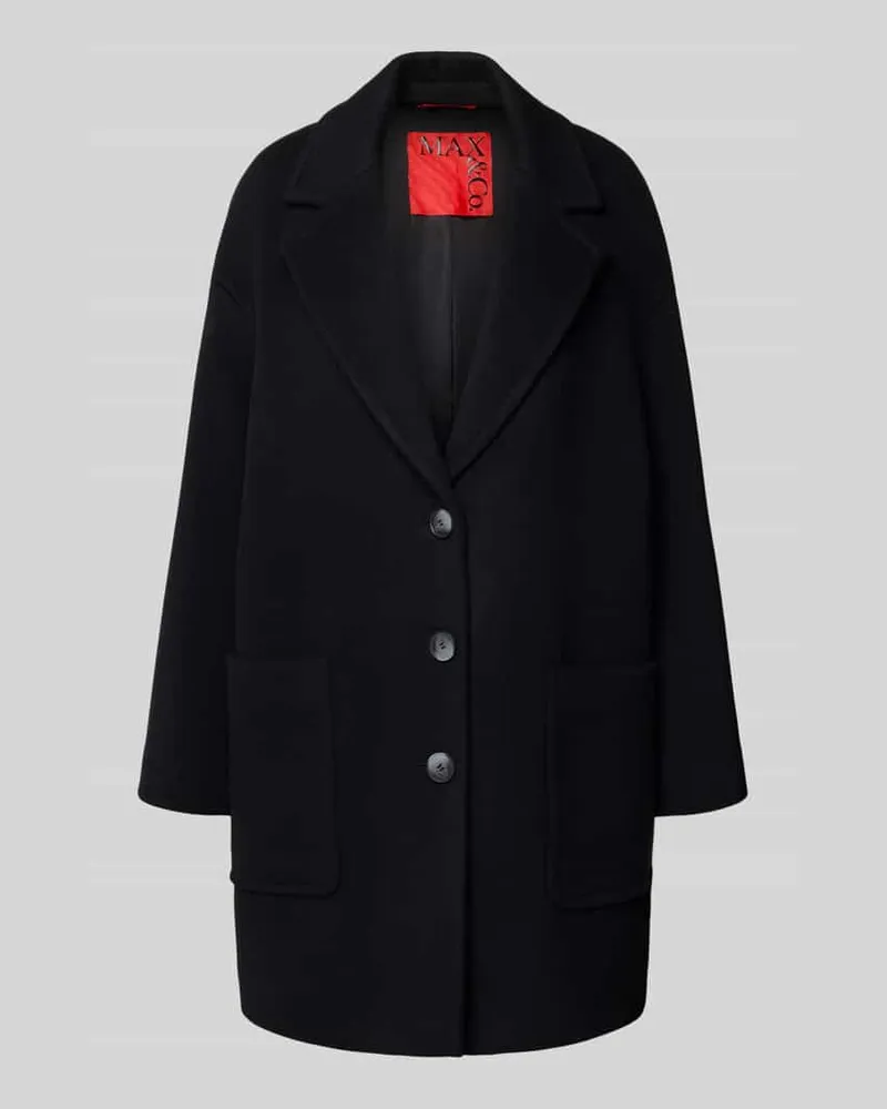 MAX&Co. Relaxed Fit Wollmantel mit Reverskragen Modell 'TAROCCO Black