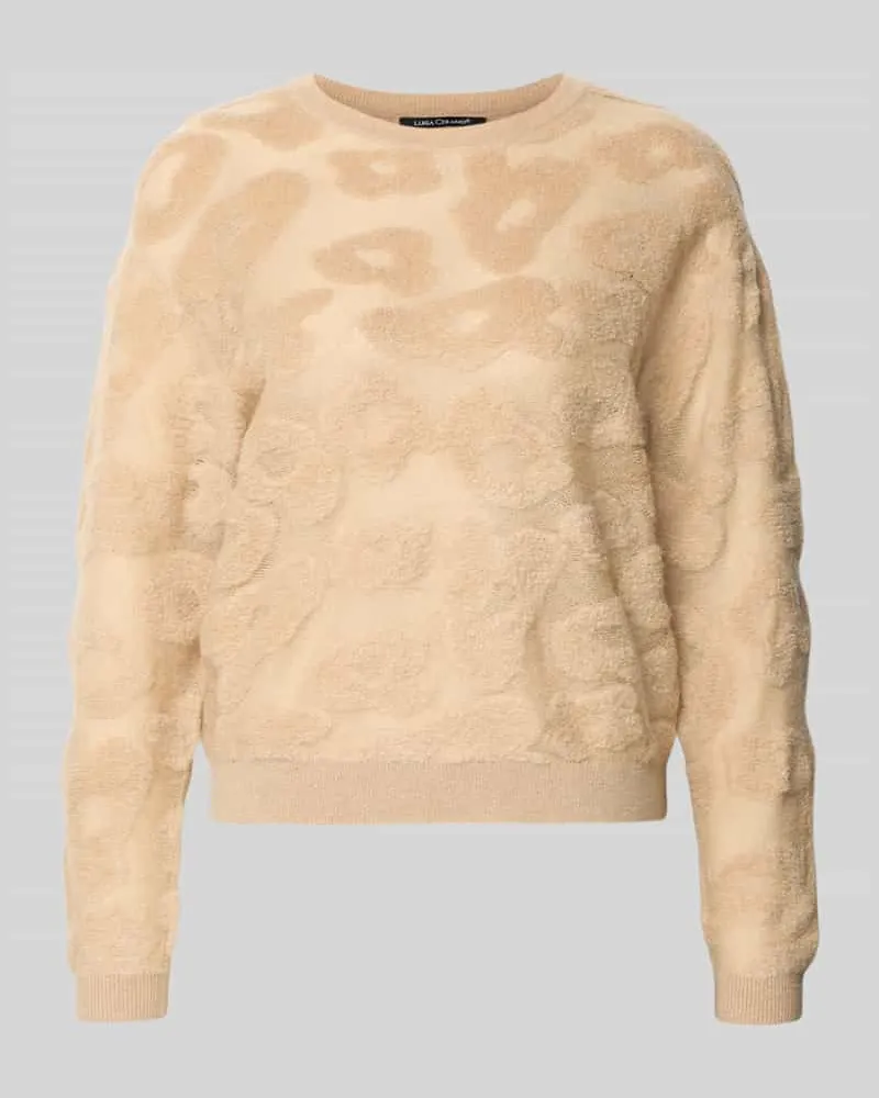 Luisa Cerano Strickpullover mit Rundhalsausschnitt Camel