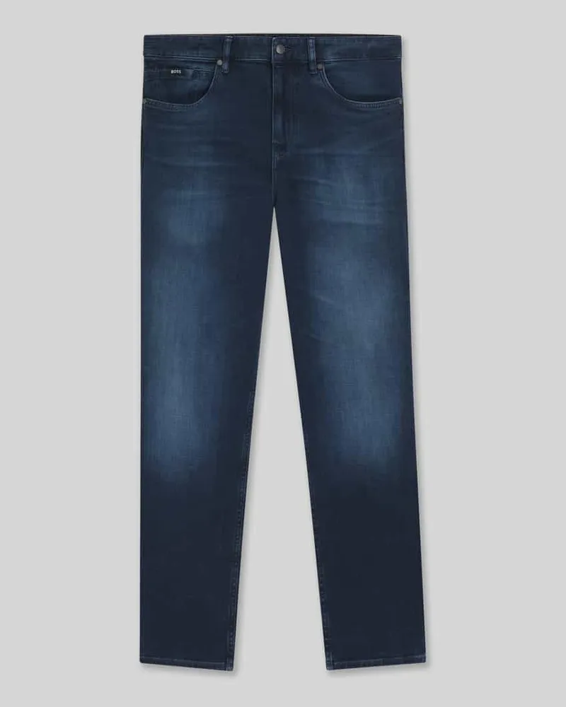 HUGO BOSS Regular Fit Jeans aus Baumwoll-Mix Modell 'RE.MAINE Dunkelblau