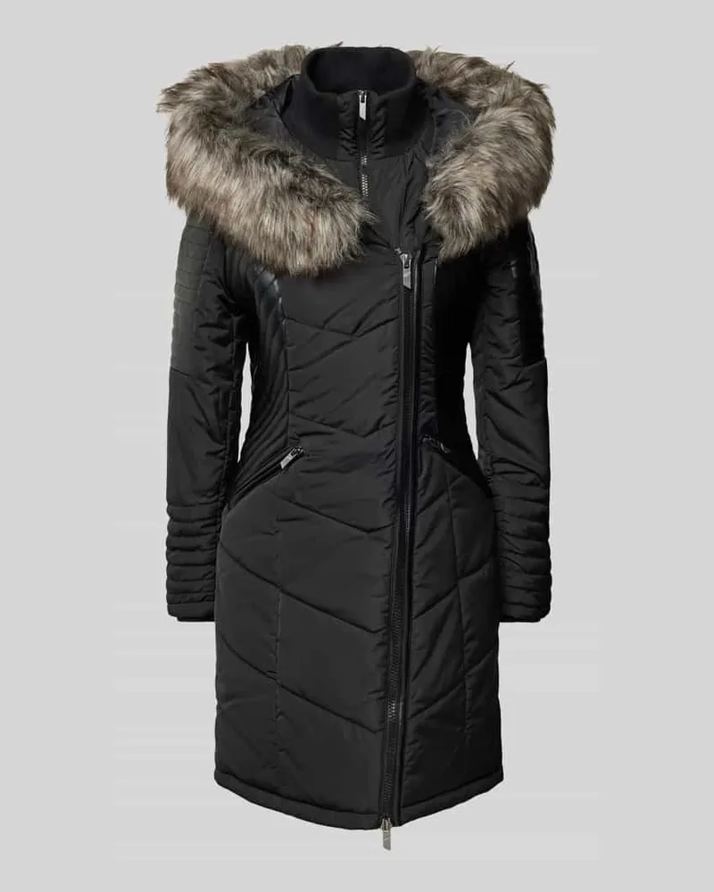 only Shaped Fit Steppmantel mit Kunstfellbesatz Modell 'NEWLINETTE Black