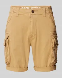 Alpha Industries Regular Fit Cargoshorts mit Label-Stitching Modell 'CREW SHORT Sand