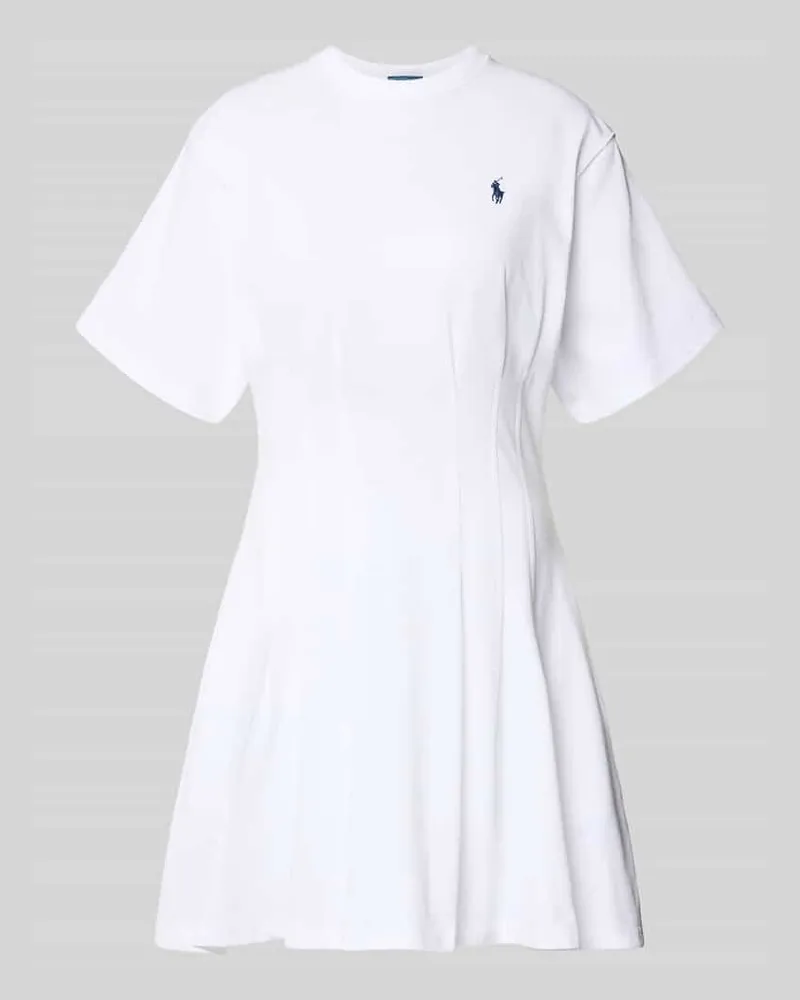 Ralph Lauren Leicht ausgestelltes Sweatkleid aus reiner Baumwolle Weiss