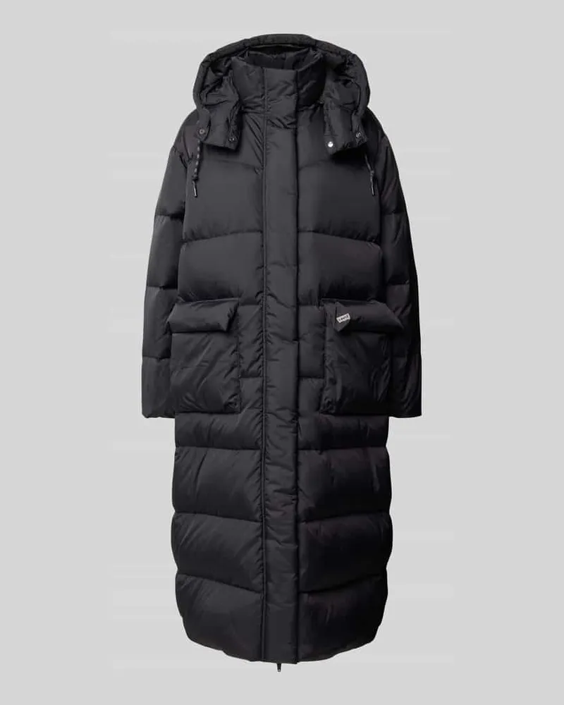 Levi's Steppmantel mit Kapuze Modell 'WESTERN BUBBLE MIDDY Black