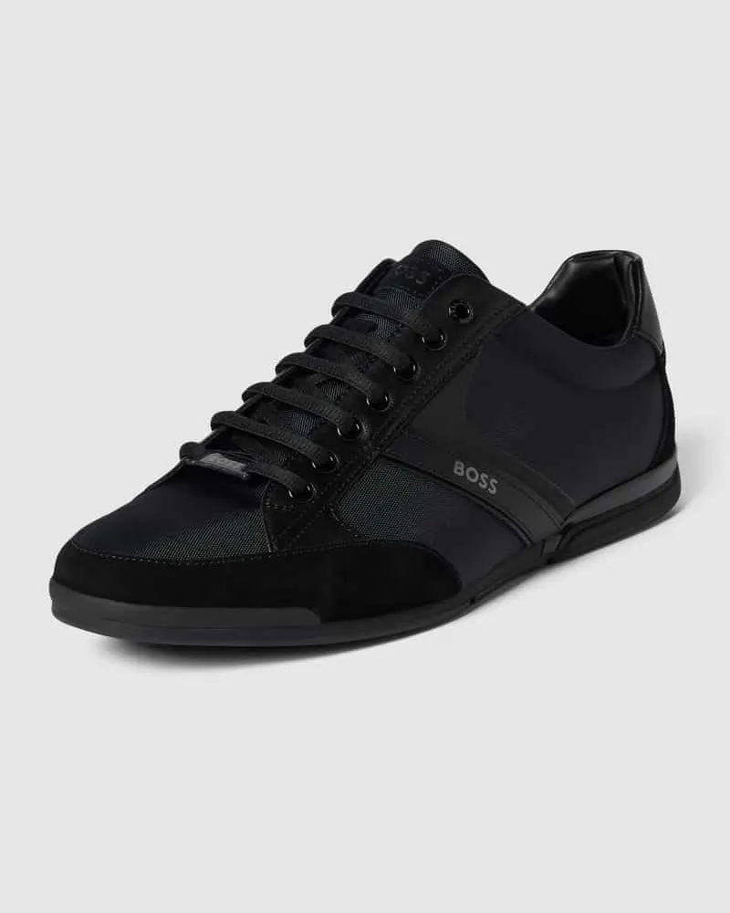 HUGO BOSS Sneaker aus Leder-Mix Black