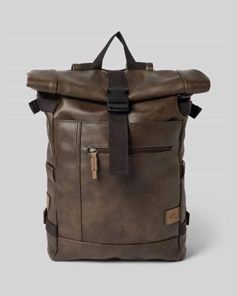 Camel Active Rolltop Rucksack mit Tragehenkel Modell 'LAOS Dunkelbraun