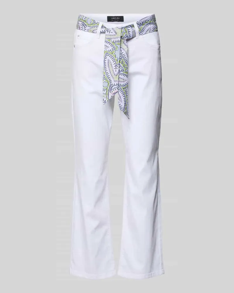 Marc Cain Hose mit Bindegürtel Weiss