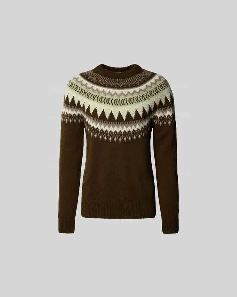 Closed Pullover in Strick-Optik aus Woll-Mix Schoko