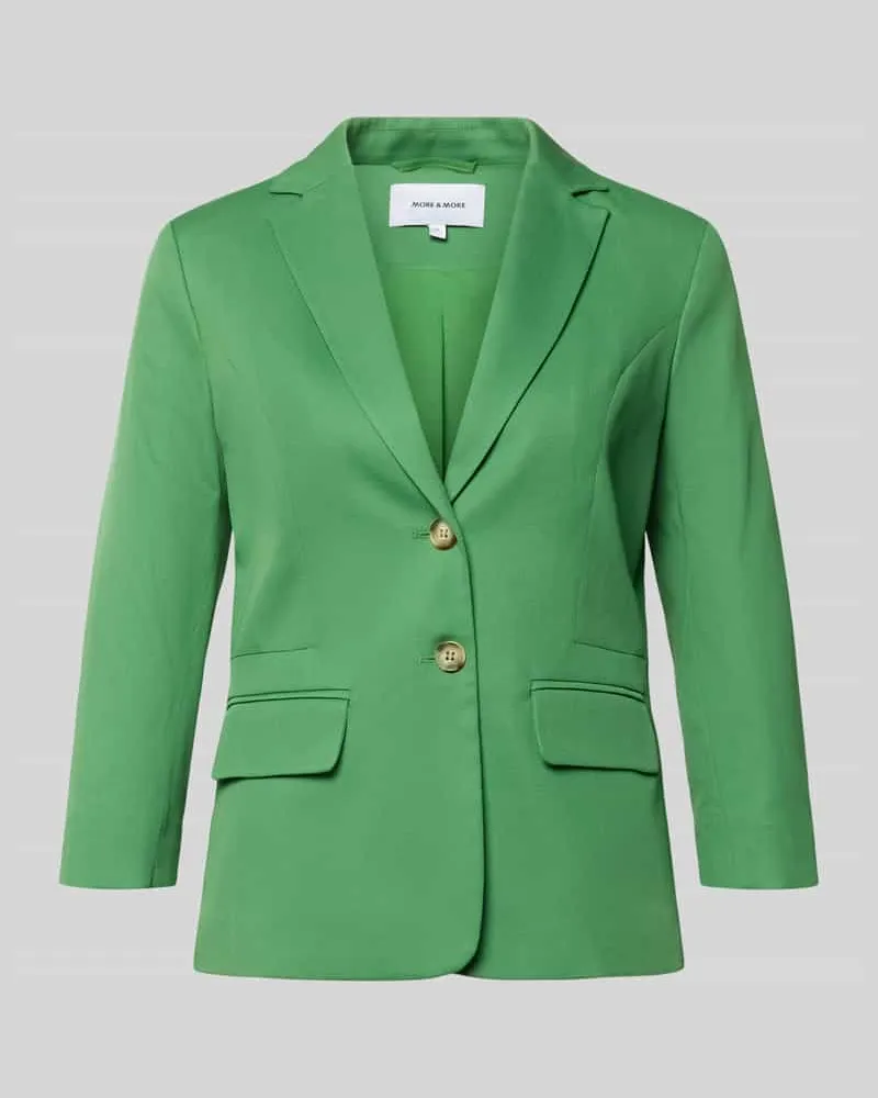 More & More Slim Fit Blazer mit 3/4-Arm Gruen