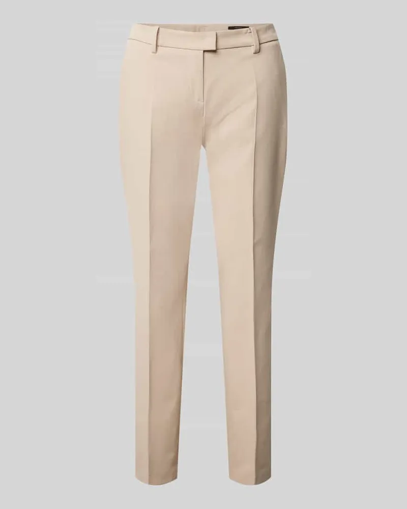 windsor. Slim Fit Stoffhose mit Bügelfalten Beige